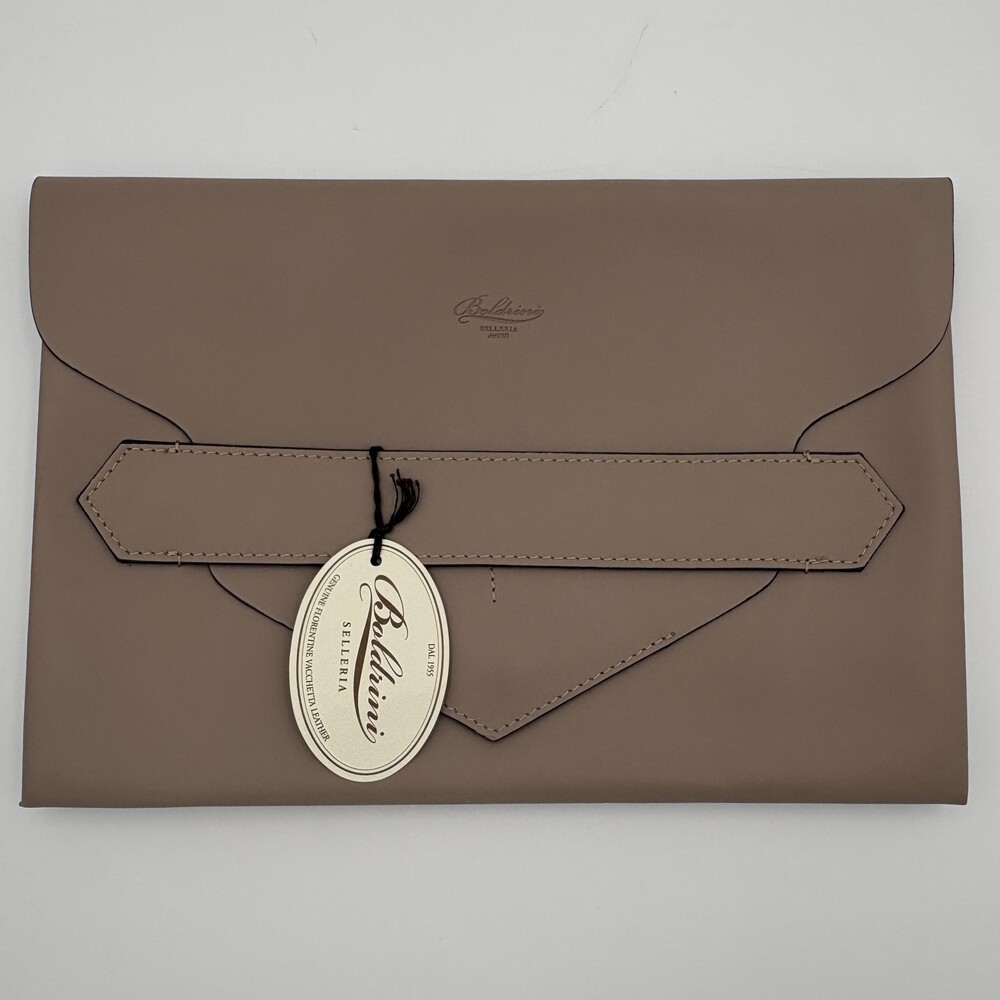 Boldrini Selleria Envelope Clutch, (Beige) Florentine Vacchetta Leather - Picture 4 of 8